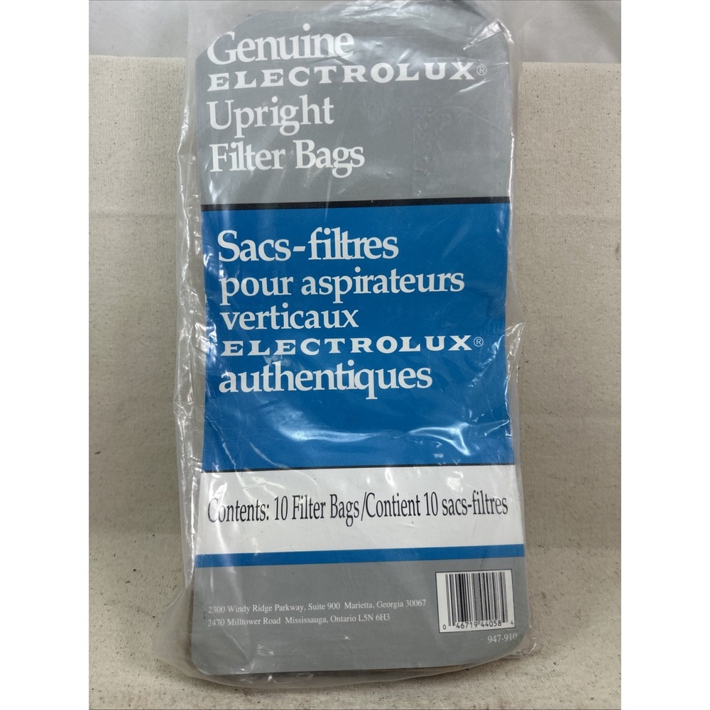 Brand New Seald 10 Bags Genuine Electrolux Upright Vacuum Filter Bags 947-910